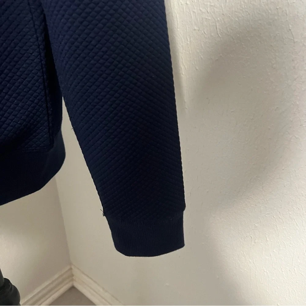 GUESS Men’s Medium Eric Jacquard Mock Full Zip Logo Jacket NWT Navy Everyday